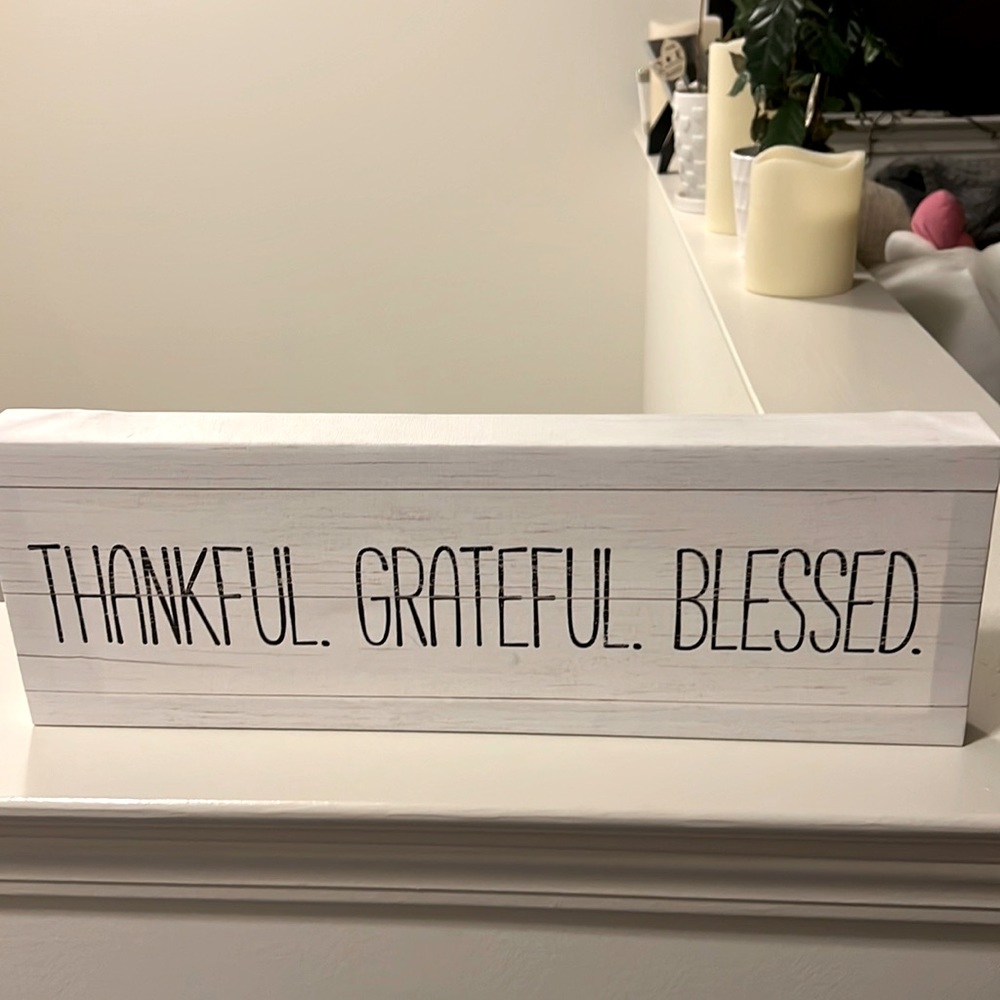 Canvas Grateful Thankful Blessed Sign